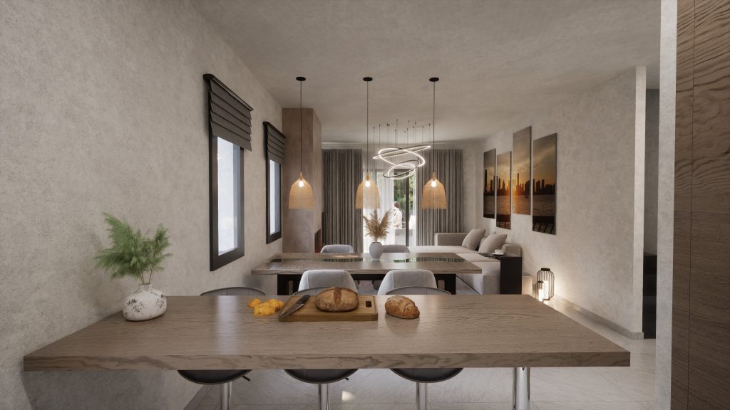 House 1 - 3D Ground Floor Visualisation 3D interior visualisation of the ground floor of Plot 1250 House 1