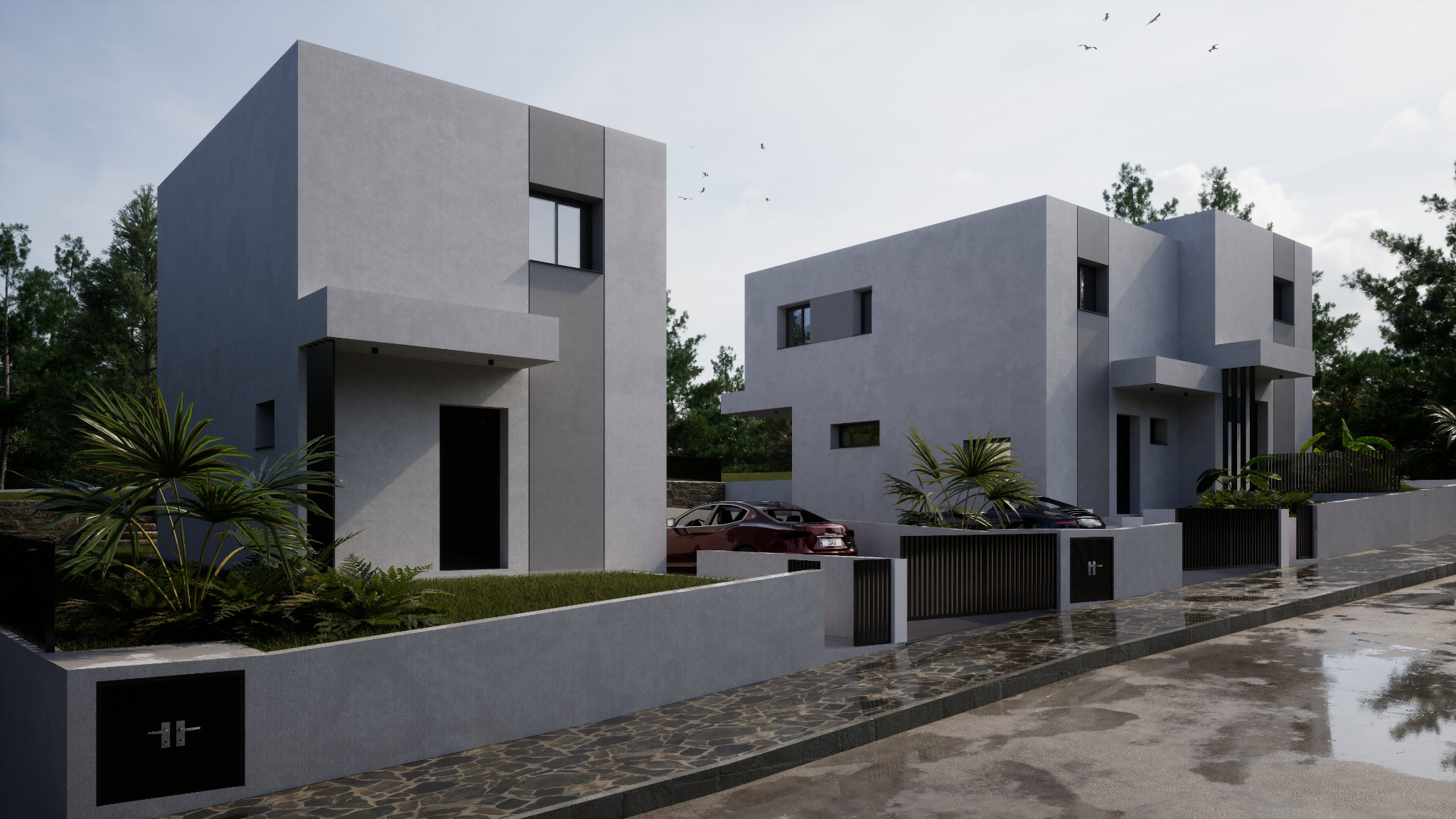 Architectural visualisation of the three forthcoming VESTA LIVING residences on Plot 1252