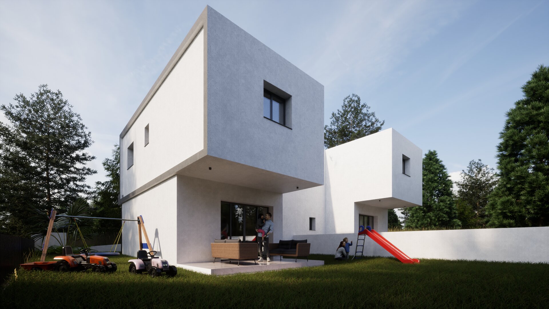 Architectural visualisation of a private garden at Plot 1260