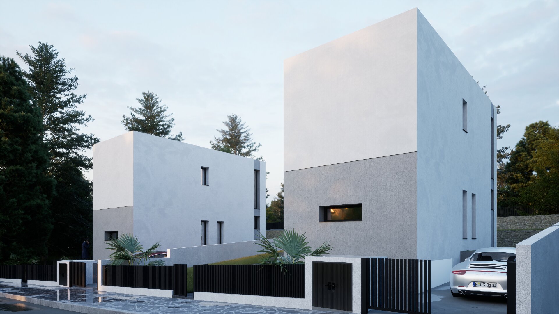 Architectural visualisation of the forthcoming VESTA LIVING residences on Plot 1306 from the street