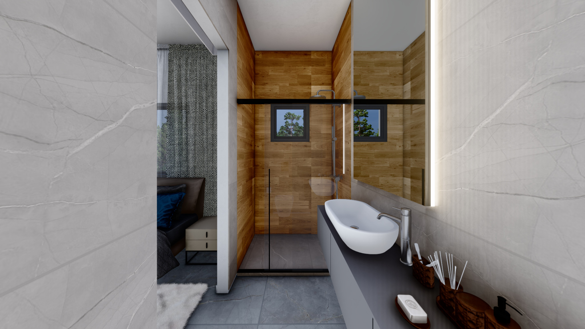 Bathroom architectural visualisation of Plot 1331