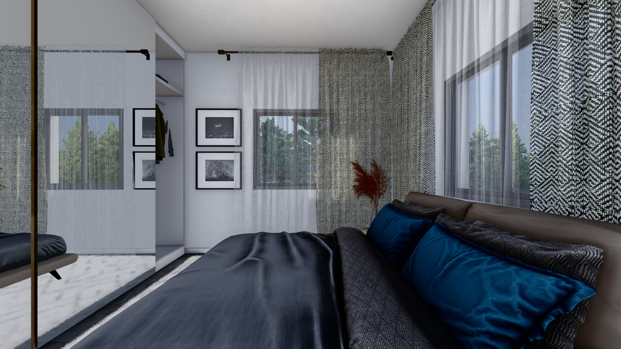 Bedroom architectural visualisation of Plot 1331