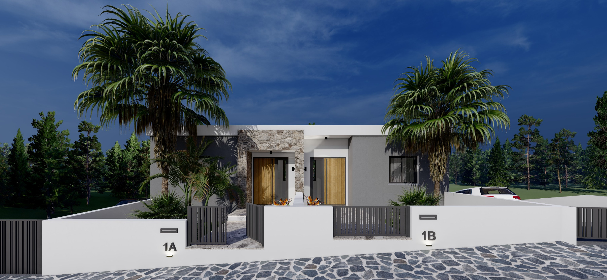 Architectural visualisation of the two forthcoming VESTA LIVING 3-bedroom residences on Plot 1331